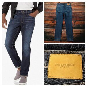 Silver Jeans Mens 32X32 Kenaston Slim Straight Dark Wash Blue Denim Stretch